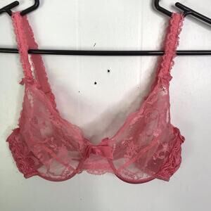 2 Vintage Victoria Secret Bras Womens 36B Ruched Back Strap Sheer Wired Sexy